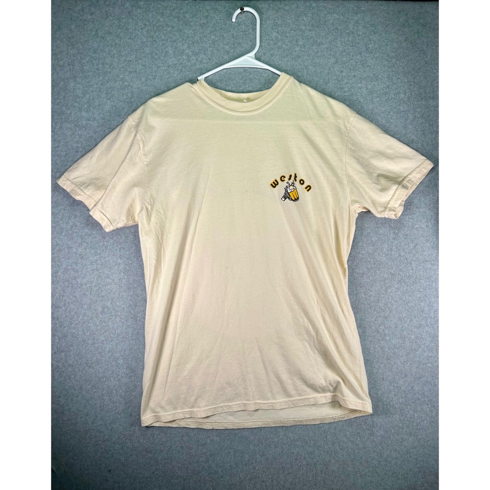 Comfort Colors Slam Diego T Shirt Mens Medium Cream Weston Hat Company Beer Mug